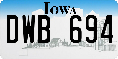 IA license plate DWB694