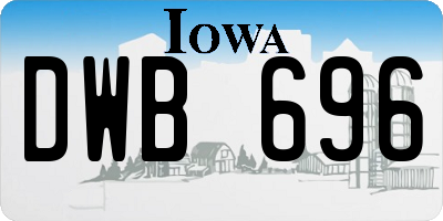 IA license plate DWB696