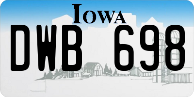 IA license plate DWB698
