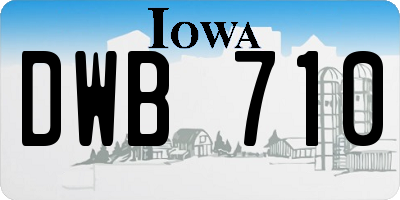 IA license plate DWB710