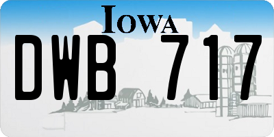 IA license plate DWB717