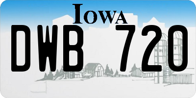 IA license plate DWB720