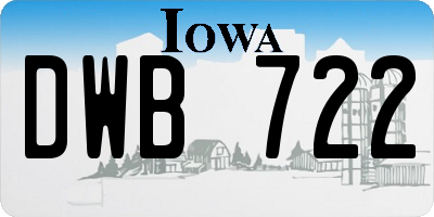 IA license plate DWB722