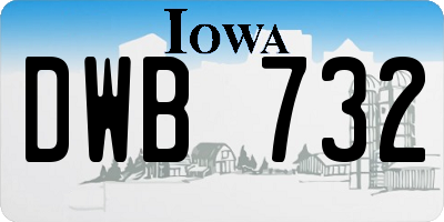 IA license plate DWB732