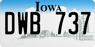 IA license plate DWB737