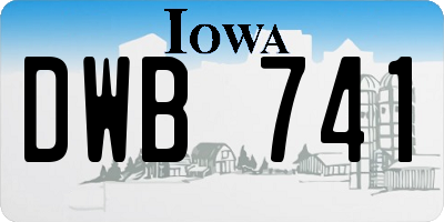 IA license plate DWB741