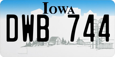 IA license plate DWB744