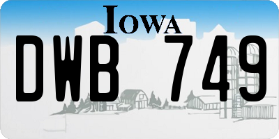 IA license plate DWB749