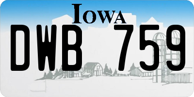 IA license plate DWB759