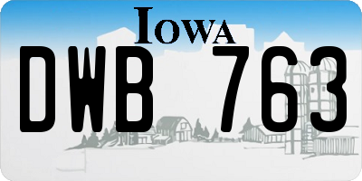IA license plate DWB763