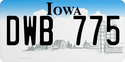 IA license plate DWB775