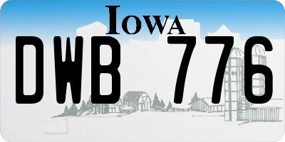 IA license plate DWB776
