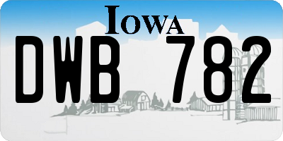 IA license plate DWB782