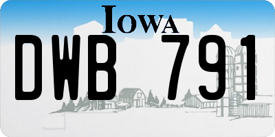 IA license plate DWB791