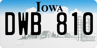 IA license plate DWB810