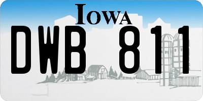 IA license plate DWB811