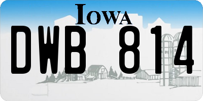 IA license plate DWB814