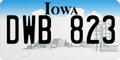 IA license plate DWB823