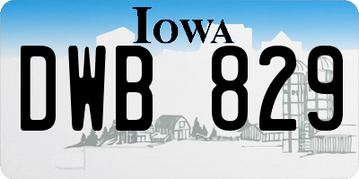 IA license plate DWB829