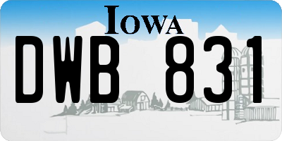 IA license plate DWB831
