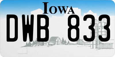 IA license plate DWB833