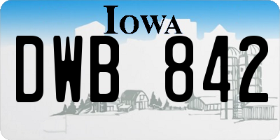 IA license plate DWB842