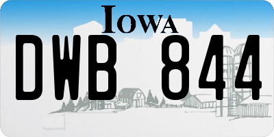 IA license plate DWB844