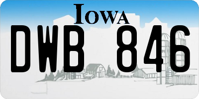 IA license plate DWB846
