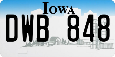 IA license plate DWB848