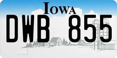 IA license plate DWB855