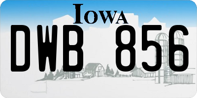 IA license plate DWB856