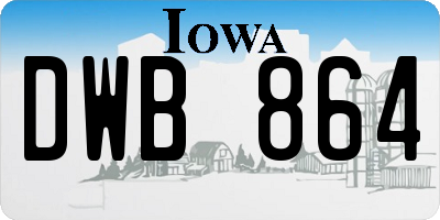 IA license plate DWB864