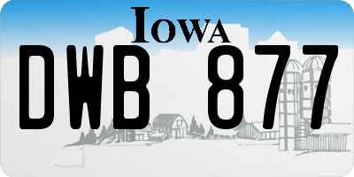 IA license plate DWB877