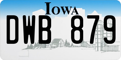 IA license plate DWB879