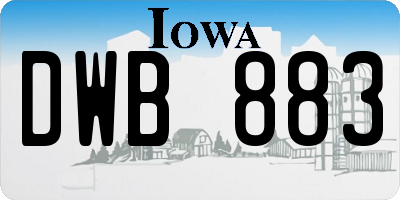 IA license plate DWB883