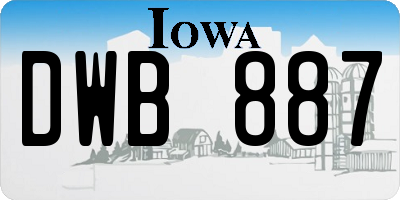 IA license plate DWB887