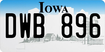IA license plate DWB896