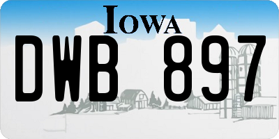 IA license plate DWB897