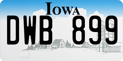 IA license plate DWB899