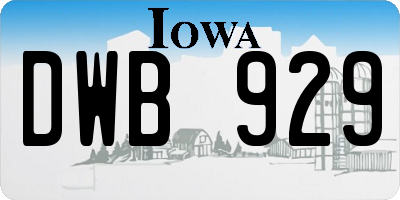 IA license plate DWB929