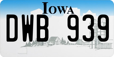 IA license plate DWB939