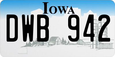 IA license plate DWB942