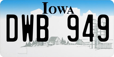 IA license plate DWB949