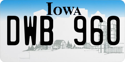 IA license plate DWB960