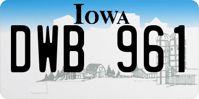 IA license plate DWB961