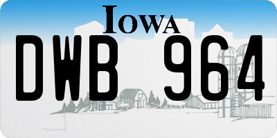 IA license plate DWB964