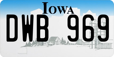 IA license plate DWB969