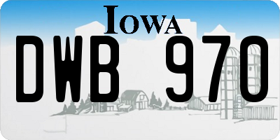 IA license plate DWB970