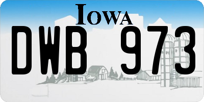 IA license plate DWB973