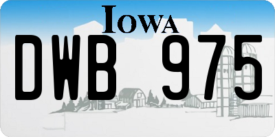 IA license plate DWB975